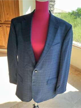 Marks & Spencer Navy Windowpane Sport Coat